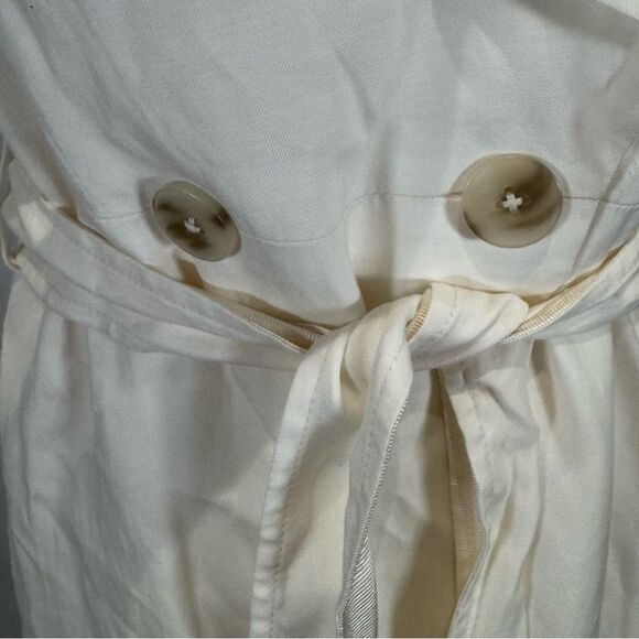 White House Black Market luster twill white sleeves trench coat size medium NWT - Picture 7 of 12